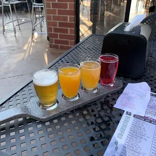 Hazy D, Mango Moovie, Groovy Juice, Hibiscus Kombucha