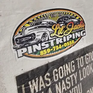 a sticker on the side of a truck