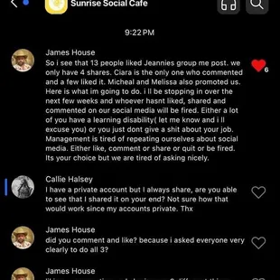 James House part of ownership and treats his employees like this