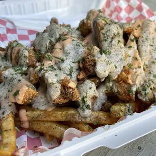 Beast mode fries loaded down with deliciousness! I can only eat half! Enjoy!