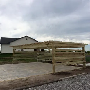 a view of the back of a barn