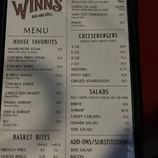 menu
