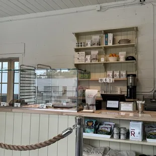 Inside the bakery / coffee shop.