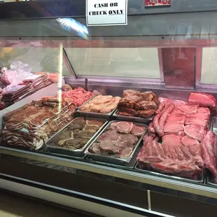 a variety of meats