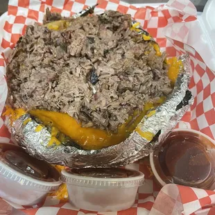 1 Meat Potato To-Go (with chopped beef)