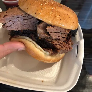 Sliced Brisket Sandwich