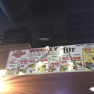 Daily specials! Taco Tuesday