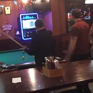 Pool table and two dartboard games