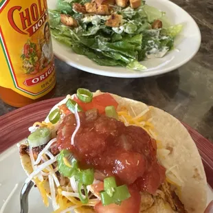 Chicken tacos Cesar salad
