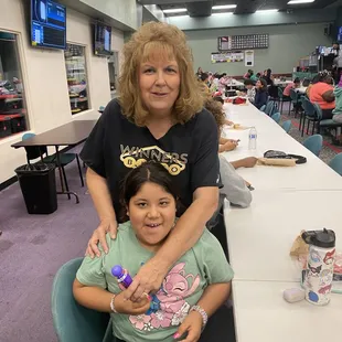 On kid bingo Day my grandaughter and Sandy!