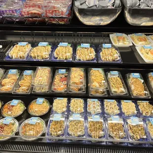 a display of food items