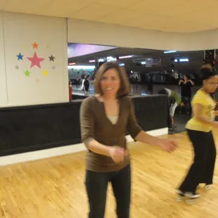 They have a small area off the rink where you can practice your moves.