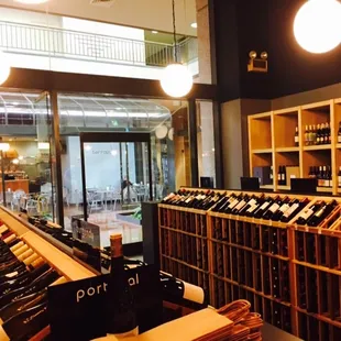 wine bottles in a wine shop