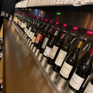  row of wine bottles