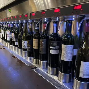  row of wine bottles