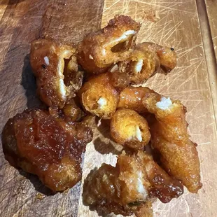 More deep fried pastry wrapped around &quot;thin string of chicken&quot;