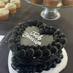 a heart shaped chocolate cake