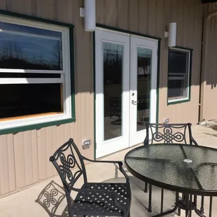 patio with table and chairs