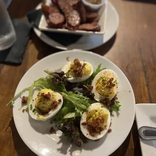 Deviled Eggs &amp; Andouille Sausage