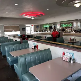 Some of the booths could use a little repair.