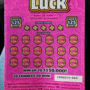 $5 Lady Luck Scratcher