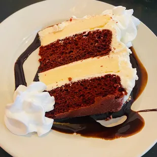 a slice of chocolate cake