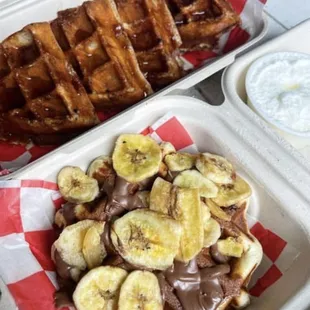 waffles, food