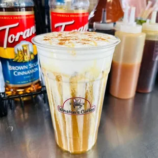 Iced honey be with vanilla cold foam.