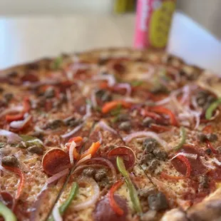 pperoni, onions, and peppers