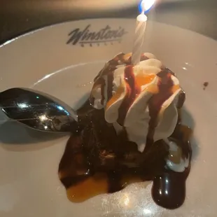 birthday brownie &amp; icecream