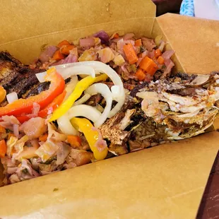 Whole Red Snapper  Rice n veggies