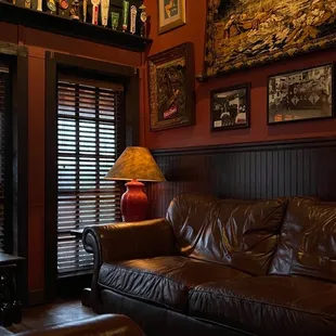 Real leather sofas.  Very comfy.