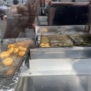 donuts being cooked