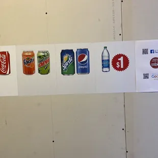 a variety of sodas