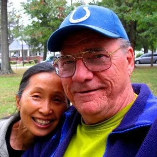 a man and woman taking a selfie
