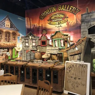 ows a display of a town