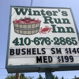 a sign for the business