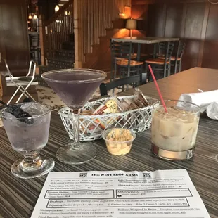 Blueberry martini, Mudslide, Cheese n Crackers &amp; Yacht Rock