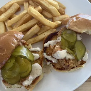 Chicken Sliders and Fries