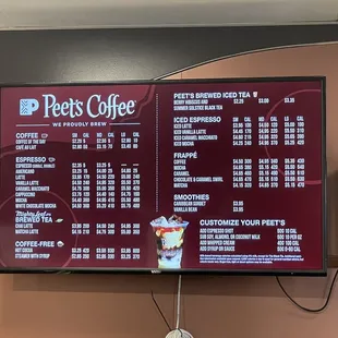 Peet&apos;s Coffee Drink Menu