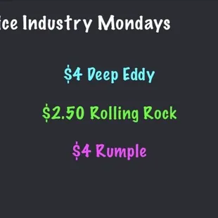 SI Specials ALL DAY Monday(s)