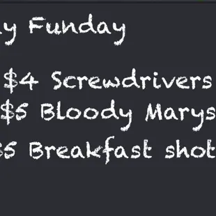 Sunday specials
