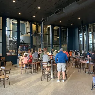 the interior of the brewery