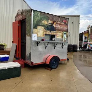 a food truck parked in front of a building