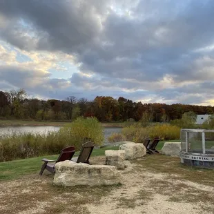 Outdoor fire pit and chairs
