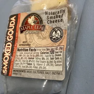 Wonderfully delicious and fresh-tasting smoked Gouda from Maple Leaf Cheese of Monroe, Wisconsin