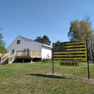 a sign for the winery