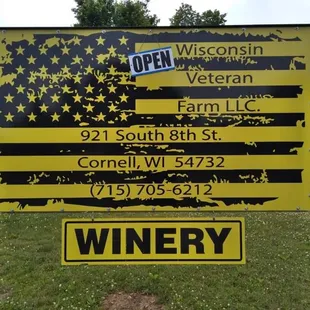 a sign for the winery