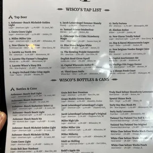 tap list