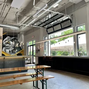 the interior of a brewery